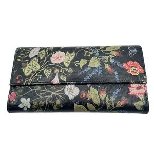 Gucci x Kris Knight Flora Long Wallet Black Leather Luxury